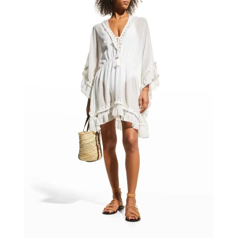 NWT Ramy Brook White Cover Up The Joya Dress / Size M/L / MSRP $285